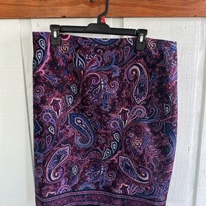 Talbots Colorful Purple NWT  Paisley Print  Pencil Skirt for the Office and Work